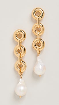Lele Sadoughi - Donut Freshwater Pearl Linear Earrings