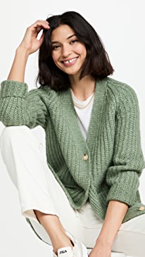 Vince - Ribbed Patch Pocket Cardigan