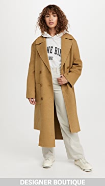 Tibi - Luxe Double Faced Wool Angora Carwash Coat