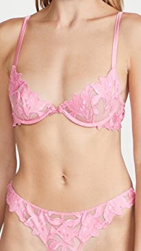 Fleur du Mal - Lily Embroidery Plunge Demi Bra