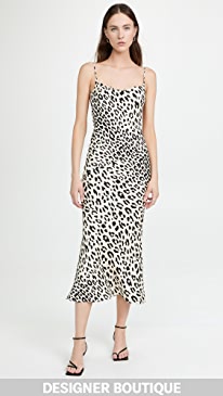 Brandon Maxwell - Leopard Slip Dress with Cowl Neckline