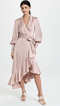 Zimmermann - Silk Wrap Midi Dress