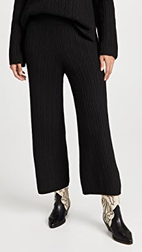 Leset - Zoe Cable Crop Wide Leg Pants