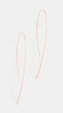 LANA JEWELRY - 14k Small Flat Hooked Hoop Earrings