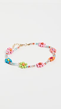 Adina's Jewels - Rainbow Flower Beaded Anklet