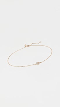 Adina Reyter - Super Tiny Pave Evil Eye Anklet