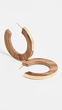 Soko - Gilded Wood Paddle Hoops