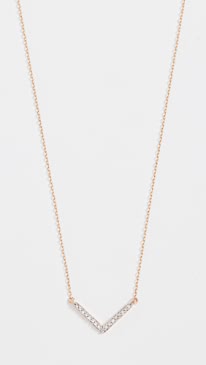 Adina Reyter - 14k Gold Tiny Pave V Necklace