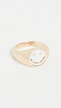 Adina's Jewels - Enamel Smiley Face Adjustable Ring