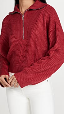 Line & Dot - Bailey Cable Half Zip Sweater