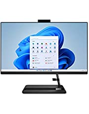 Lenovo IdeaCentre AIO 3 AMD All-in-One Computer, 24" FHD Display, Ryzen 5 5500U Processor, Integrated Graphics, 16GB DDR4 RAM, 512GB M.2 SSD, DVD RW Drive, Windows 11, F0G1008MUS, Black