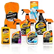 Armor All Premier Car Care Kit (8 Items) - 3pc Ultra Wax & Wash Kit, 3pc Interior, Glass Cleaner & Air