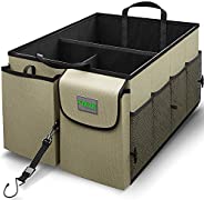 Drive Auto Trunk Organizers and Storage - Collapsible Multi-Compartment Car Organizer w/ Adjustable Straps - A