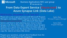 Data Export Service DEPRECATED - Move to Azure Synapse Link for Dataverse