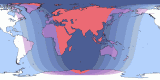 Map of 19 Oct 2051 eclipse viewability