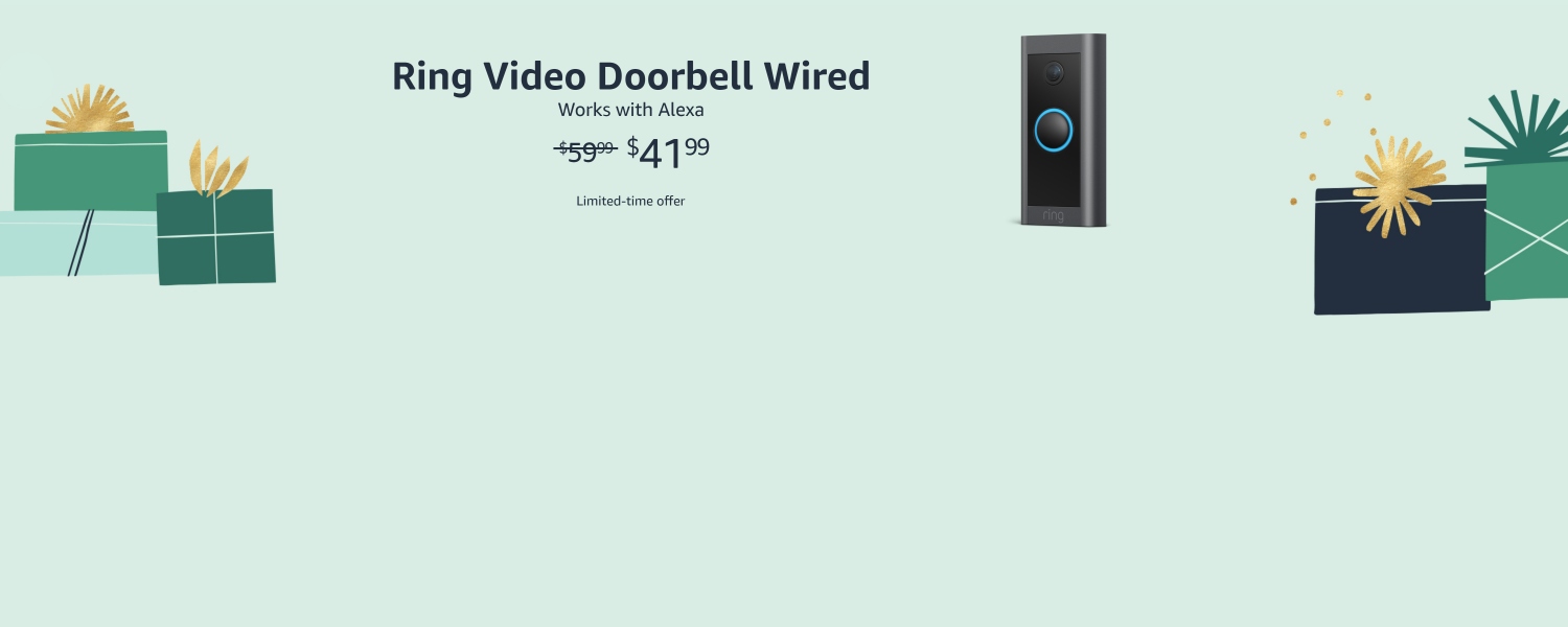 Ring Video Doorbell Wired. Works with Alexa. Now $41.99. Limited-time offer.