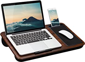 LapGear Home Office Lap Desk with Device Ledge, Mouse Pad, and Phone Holder - Espresso Woodgrain - Fits Up to 15.6 Inch...