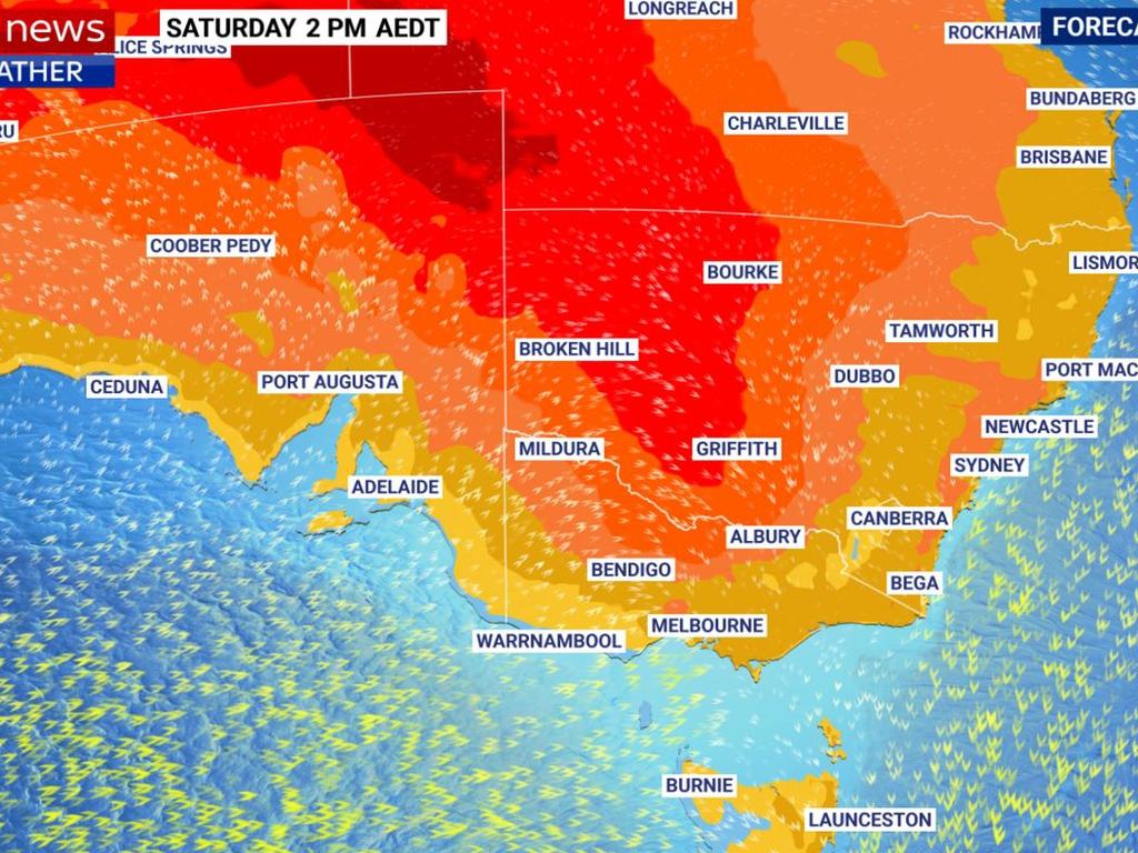 Australis is set to hot up over the next week. Picture: Sky News Weather.