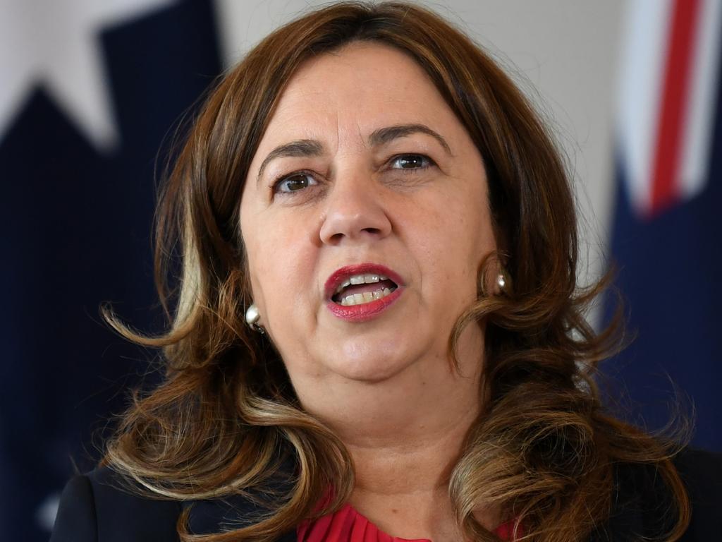 BRISBANE, AUSTRALIA - DECEMBER 13: Queensland Premier Annastacia Palaszczuk speaks during a press conference on December 13, 2021 in Brisbane, Australia. Queensland's border is now open to fully vaccinated domestic travelers into the state without needing to quarantine. Unvaccinated arrivals must quarantine for 14 days. (Photo by Dan Peled/Getty Images)