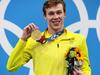 TOKYO, JAPAN - JULY 29: Gold medalist Zac Stubblety-Cook of Team Australia poses with the gold medal for the Men's 200m Breaststroke Final on day six of the Tokyo 2020 Olympic Games at Tokyo Aquatics Centre on July 29, 2021 in Tokyo, Japan. (Photo by Tom Pennington/Getty Images)