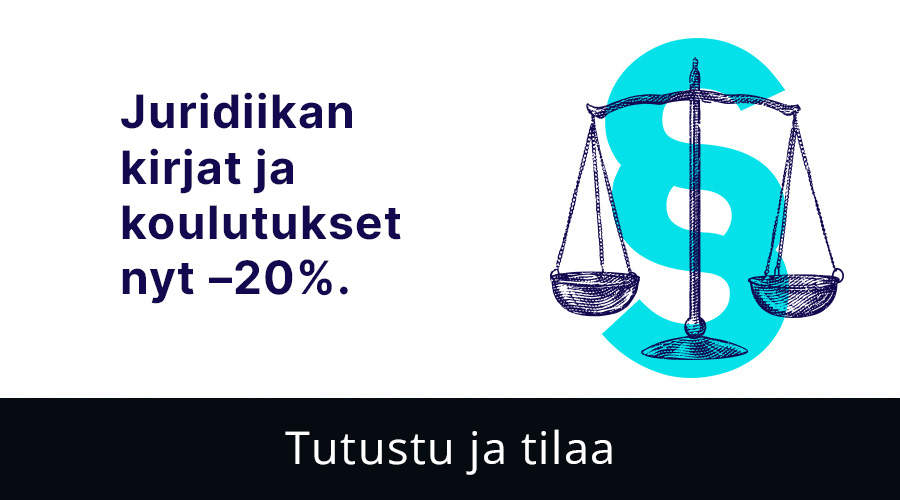 Juridiikan kirjat ja koulutukset nyt –20%.