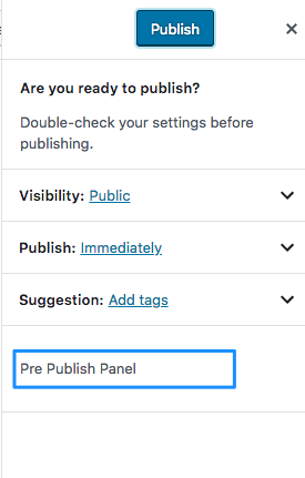 Prepublish panel