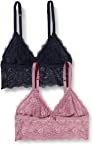 Iris & Lilly Bralette de Encaje Mujer, Pack de 2, Multicolor (azul marino/nostalgia)., M, Label: M