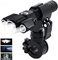 Gluckluz Flashlight LED Bright Tactical Flash Light with 3-Head Torch for Cycling Hiking Riding Camping Outdoor (USB...