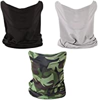 3 PCS Neck Gaiter Fishing Mask Bandana Sun Wind Dust Protection UV Headwear Balaclava Magic Scarf for Men Women Hunting,...