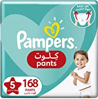 Pampers Baby-Dry Pants diapers, Size 5, 12-18 kg, With Stretchy Sides for Better Fit and Leakage Protection, 168 Baby...