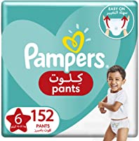 Pampers Baby-Dry Pants diapers, Size 6, >16 kg, With Stretchy Sides for Better Fit and Leakage Protection, 152 Baby Diapers