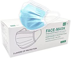 William Klein 50 PCS Face Mask 3 Ply Breathable Ear Loops Disposable Masks Blue