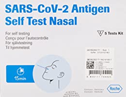 Roche SARS-CoV-2 Antigen Self-Test Nasal (Box of 5), White