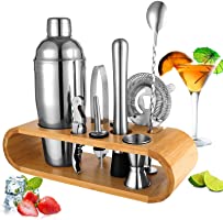 BRITOR Cocktail Shaker Cocktail Set Bartender Kit,10-Piece Cocktail Kit Bar Tool Set with Bamboo Stand - Stainless Steel...