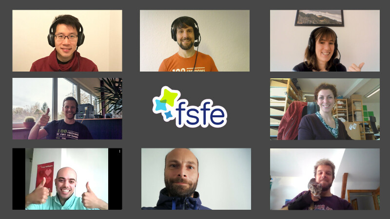 The FSFE team 2020 in a remote working group picture