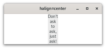 A centered label with no extra space in GTK 4.6