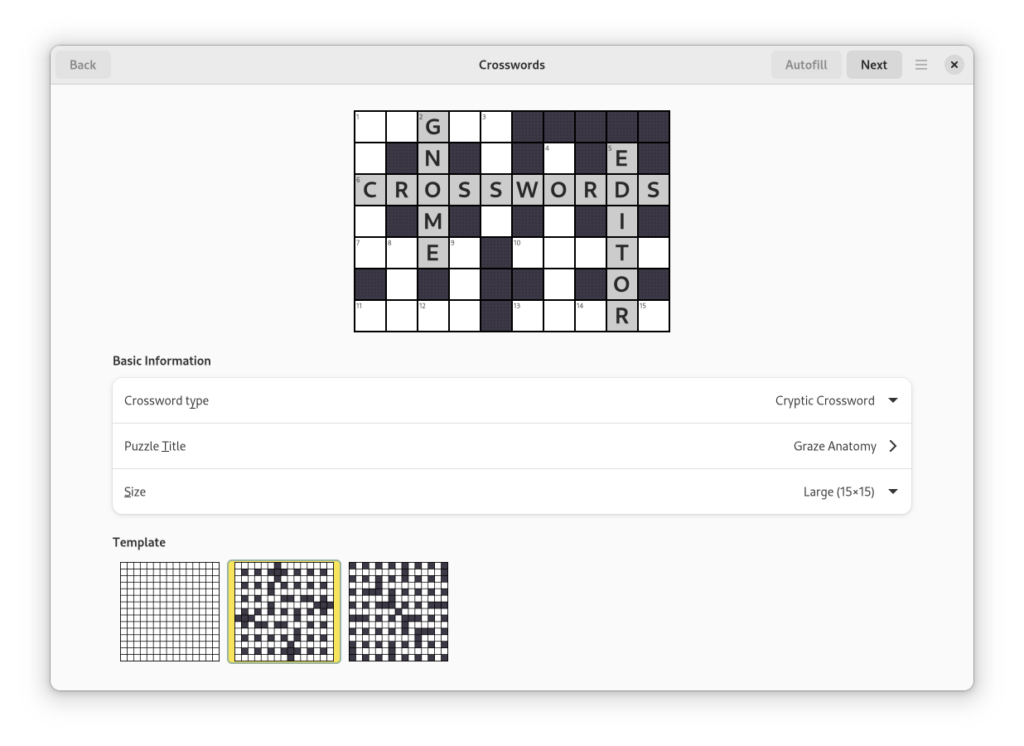 GNOME Crosswords Editor