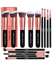 BS-MALL Makeup Brushes Premium Synthetic Foundation Powder Concealers Eye Shadows Makeup 14 Pcs Brush Set, Rose Golden, 1 Count