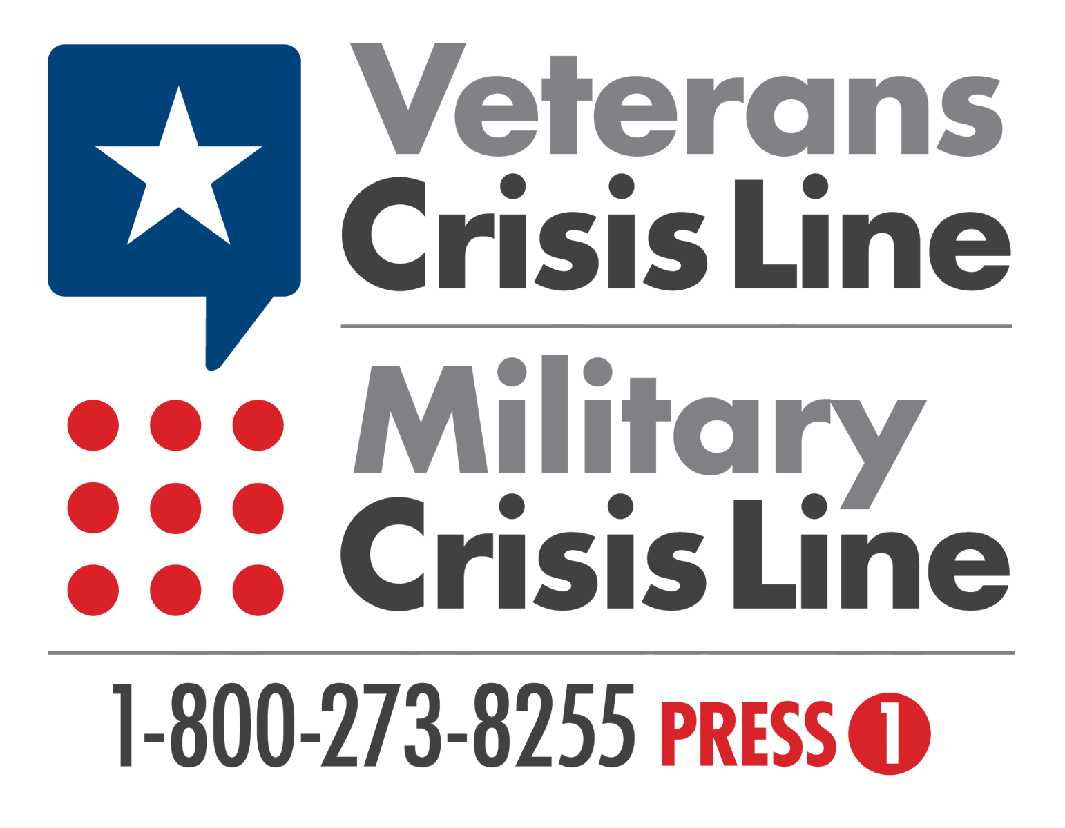 Veterans Crisis Line, Military Crisis Line. 1-800-273-8255, press 1