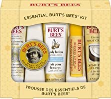 Burt's Bees Gift Set, 5 Essential Products, Deep Cleansing Cream, Hand Salve, Body Lotion, Foot Cream & Lip Balm, Travel...