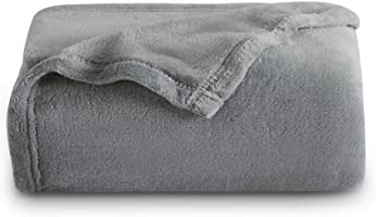 Bedsure Fleece Throw Blanket for Couch Grey - Lightweight Plush Fuzzy Cozy Soft Blankets and Throws for Sofa, 50x60 inches