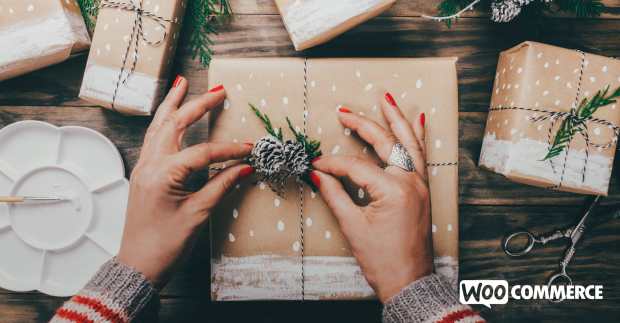 person wrapping gifts for the holidays