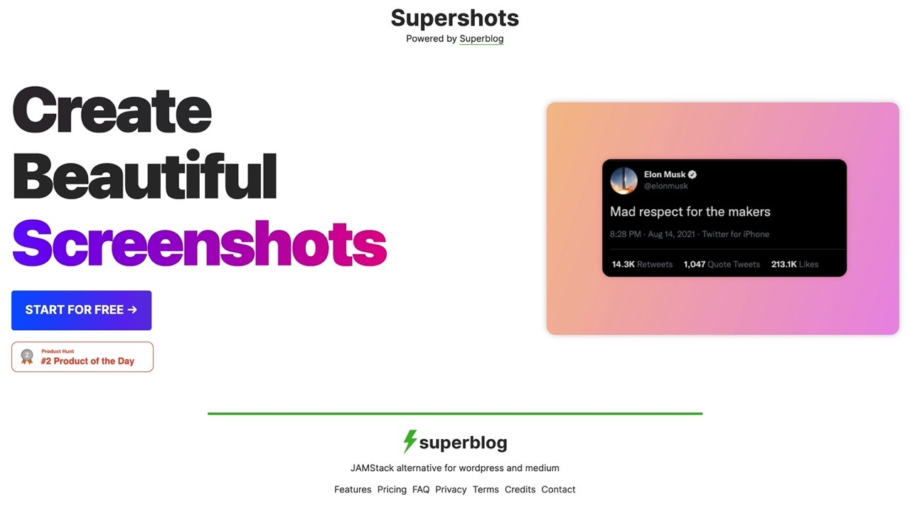 Supershots 製作漂亮畫面截圖，為圖片加入漸層背景陰影效果