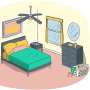 Illustration of a bedroom