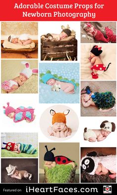 Adorable Crochet Baby Costumes - Cute Props for Newborn Photos! Newborn photography props to stock up on. iHeartFaces.com Face Photography, Birth Photography, Newborn Photography Props, Children Photography, Family Photography, Photography Projects, Photography Tutorials, Photo Tips, Photo Poses