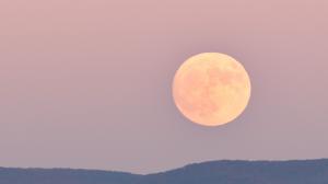 Harvest Supermoon rises over the campus of West Virginia University in Morgantown WV on November 13, 2016.