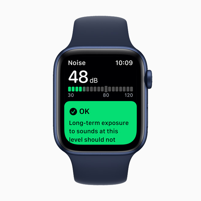 The Noise app, displayed on Apple Watch Series 6.