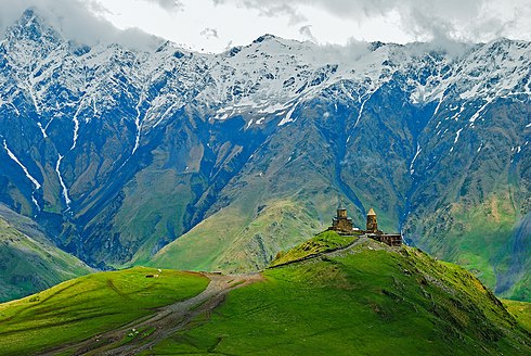 Gergeti Trinity Church 14th century in Georgia.jpg