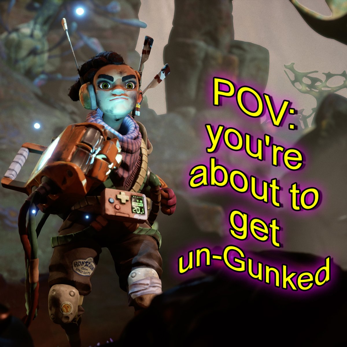 A meme of Rani with the text reading 'POV: You’re about to get un-gunked'