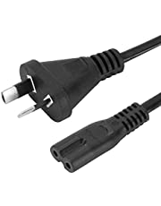 2 Pin Core Figure 8 IEC-C7 AC Power Cord Cable Lead AU Plug 2m (6.56ft) Notebook, Laptop, Monitor, Camera, Charger, Printer, PS5,PS4 etc (Black)